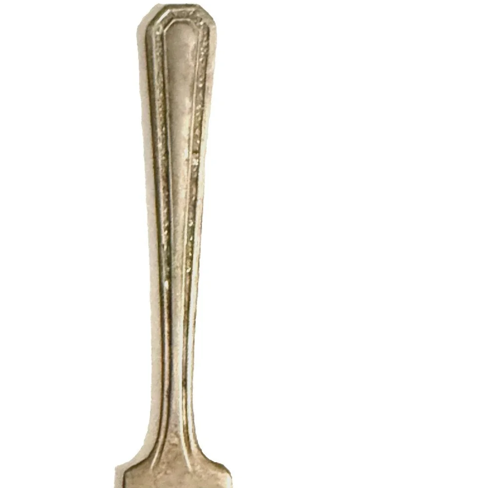 Antique Master Butter Knife Silver Plate Geometric Floral Art Deco VTG 1915‎ 30s